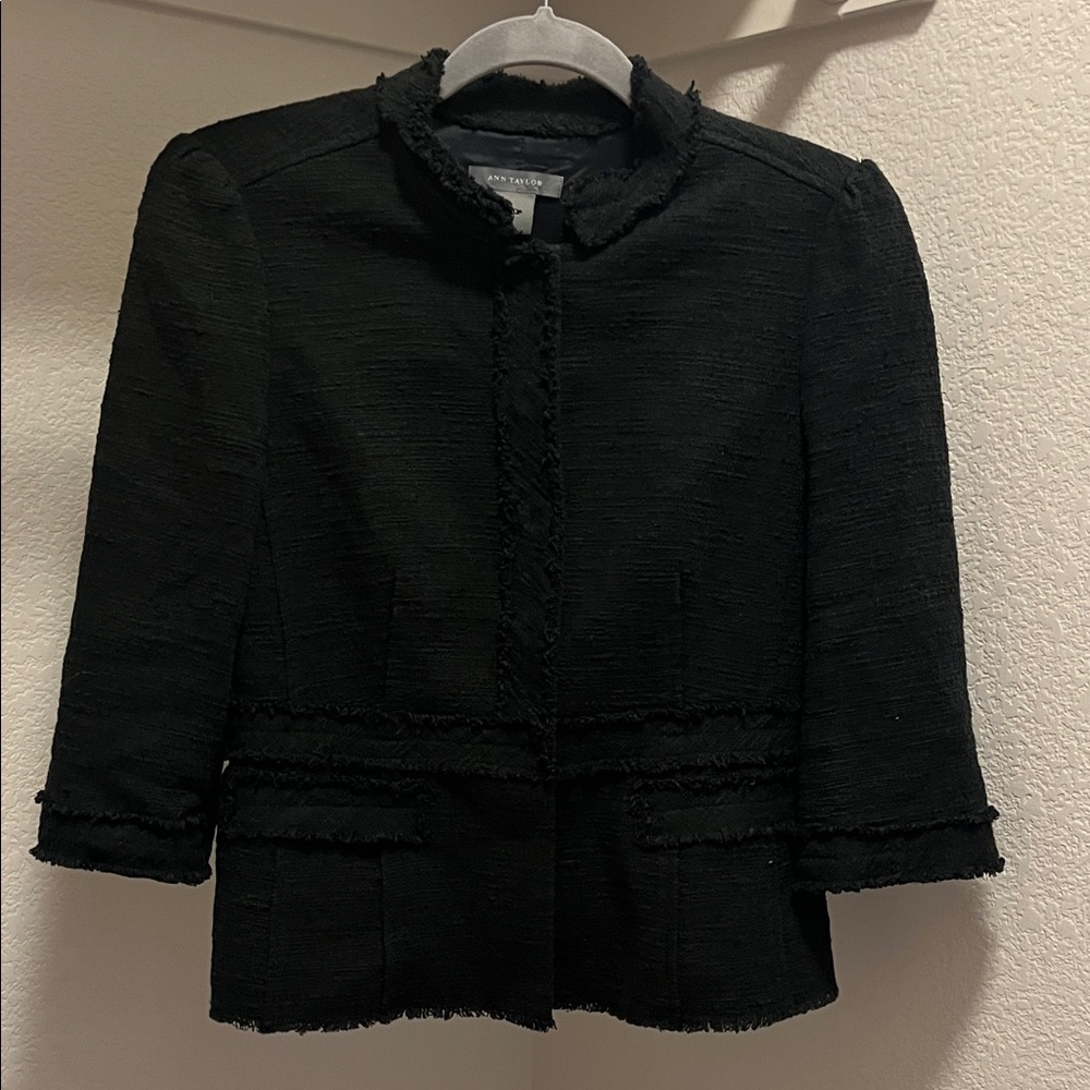 Ann Taylor Black Textured Blazer